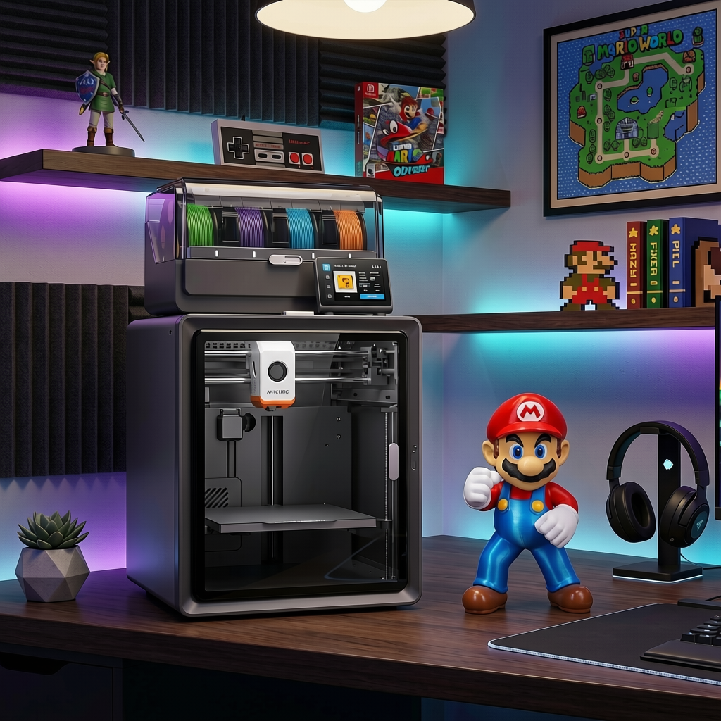 Boneco do Mario produzido em impressora 3D